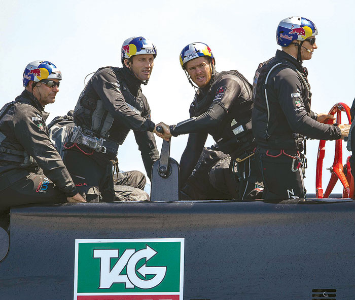 America’s Cup Sailors Don Body Armor and Helmets