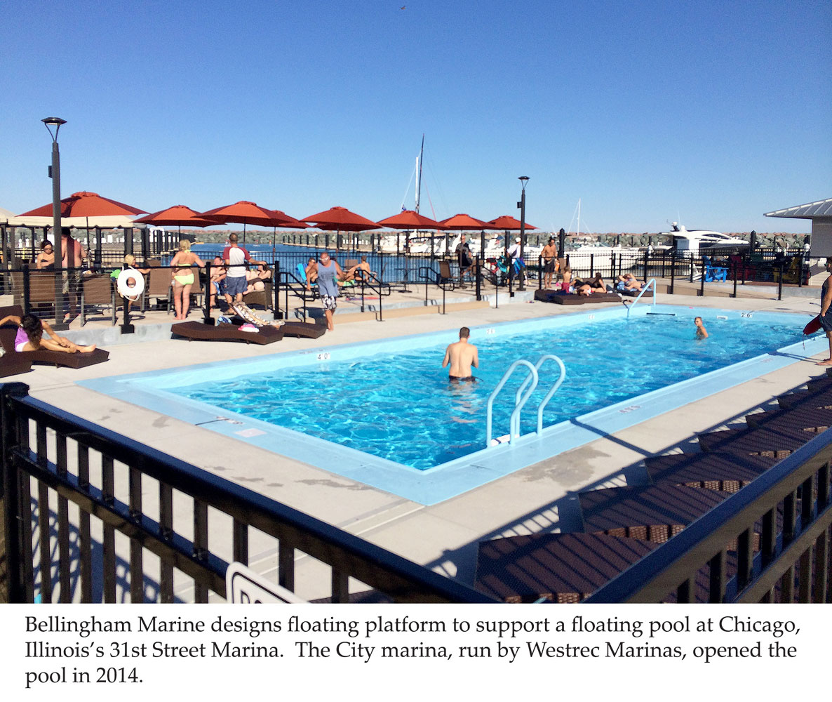 Bellingham Marine designs platform for floating swimming pool at Chicago marina