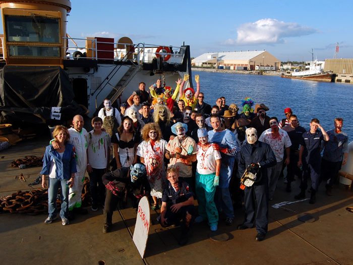 Coast Guard Crew Decorates Cutter for Halloween