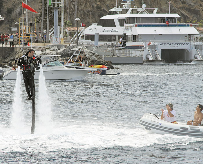 Jet Pack Rider Sets Record in Catalina Crossing