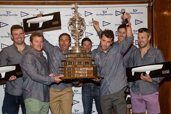 Captions 1: San Diego Yacht Club was able to bring the Lipton Cup back to Southern California after a year at St. Francis Yacht Club. The team was led by San Diego YC skipper Tyler Sinks.