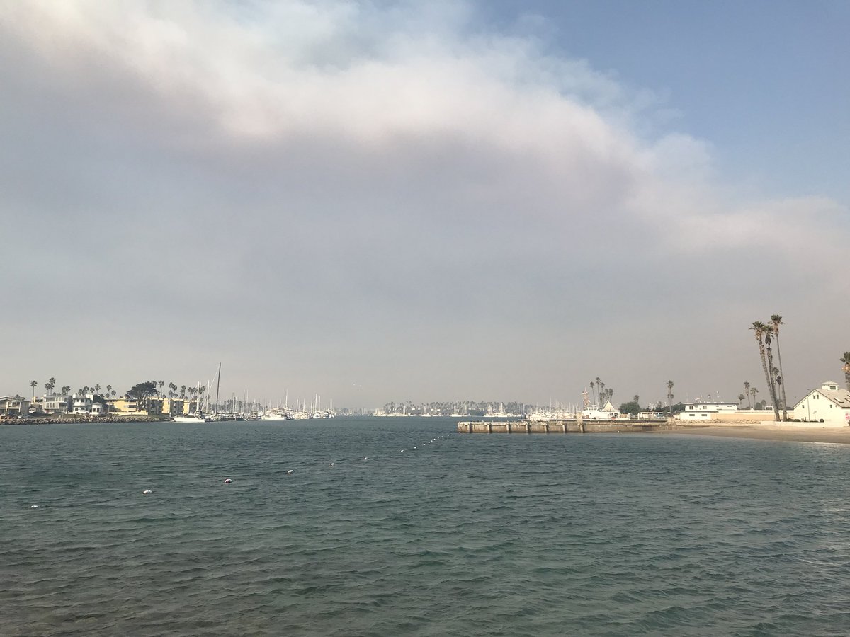 Smoke from Thomas Fires over Ventura Harbor